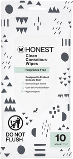 The Honest Company Hypoallergenic Multi-Use Baby Wipes for Sensitive Baby Skin, Pattern Play, 10 Count
