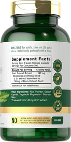 Carlyle Black Cohosh Capsules | 300 Count | Non-GMO, and Gluten Free Formula | Black Cohosh Root Extract Supplement