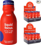More Labs Liquid Focus, Nootropic Smart Drink with Powerful Antioxidants & Adaptogenic Herbs for Energy and Concentration, 150mg Caffeine (Pack of 24)