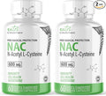 NAC Supplement N-Acetyl Cysteine (2 Pack) - Nutri NAC 600 mg - Anti Aging Supplement, Antioxidant, Liver, Lung Support, Boost Glutathione - N Acetyl Cysteine (60 Capsules) - Free Radical Protection