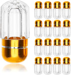 Ipetboom 20pcs Capsule Storage Bottles Leak Pill Containers for Travel Lightweight Medicine Holders Small Portable Plastic Vials for Tablets and Supplements