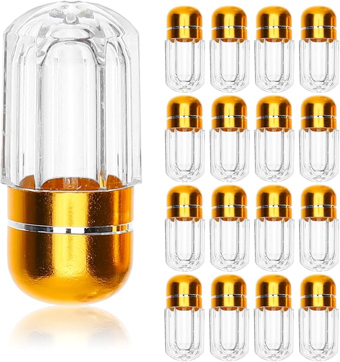 Ipetboom 20pcs Capsule Storage Bottles Leak Pill Containers for Travel Lightweight Medicine Holders Small Portable Plastic Vials for Tablets and Supplements