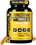 Turkesterone 17,500mg [Max Potency] + BioPerine® for High Absorption Supplement with Tongkat Ali - Increase Lean Muscle Growth & Recovery, Drive & Stamina - USA Made & Non GMO - 120 V Capsules