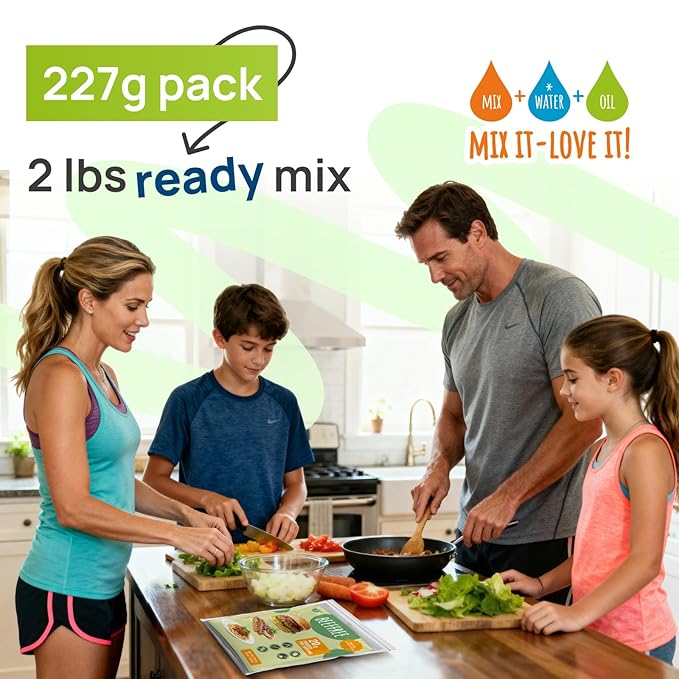 Creative Pea Plant-Based Beef Style Meat Mix | High Protein Shelf-Stable Vegan Protein | Pea Protein | Just Add Water & Oil | For Burgers, Tacos, Meatballs & Crumbles | Gluten-Free | 227g
