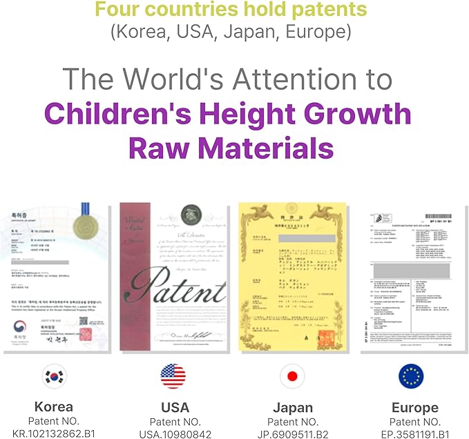 KEYTENTIAL] Height Growth Daily Nutrition Supplement for Kids & Teens | Trusted LG H&H Formula from Korea | FGO Probiotic + Zinc (Gummy_Grape Jelly)