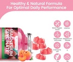 Magnesium Glycinate Gummies 1000mg, High Absorption Sugar Free Magnesium Potassium Supplement for Relaxation, Stress Relief, and Sleep Support for Adults & Kids - 180 Peach Gummies