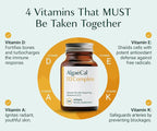 ALGAECAL 4-in-1 Vitamin D3 K2 Complete - ADK Vitamin Supplement, Enhanced Immune Support & Bone Health with D3 K2, A, & E - Whole Body Wellness & Bone Strength, 60 Easy-Swallow Softgels, Made in USA