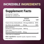 Dr. Berg Black Elderberry Capsules (Advanced Immune Support*) with 15,000 IU Vitamin D, 60 mg of Zinc, & 90 mg of Camu Camu - (4-in-1) Sambucus Elderberry Immune Support Supplement - 90 Capsules