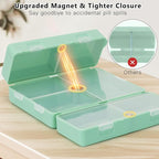 FYY Daily Pill Organizer,7 Compartments Portable Pill Case Travel Pill Organizer,[Folding Design] Pill Box for Purse Pocket to Hold Vitamins,Cod Liver Oil,Supplements and Medication-DarkGreen