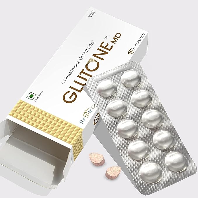 Dalal MD – Glutathione Mouth-Dissolving Tablets| Made with Setria L-Glutathione (Japan) 100mg| Radiant Glow & Even Skin Tone| Pack of 30 Tablets (Orange)