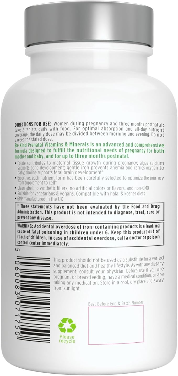 Igennus Methylated Prenatal Multivitamin for Women, Folate for MTHFR, High Absorption, Pure & Clean, Gentle Iron, Choline, Calcium & Magnesium, Vegan Pregnancy Vitamins, Halal, Non-GMO, 60 Tablets
