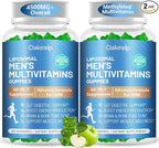 2 Pack 60-IN-1 Liposomal Methylated Multivitamin Gummy for Men Overall 4500MG+,Vitamin A C D3 K E B Complex ,Probiotics,Omega 3,CoQ10,Zinc,120+ Nutrients,for Immune,Heart and Digestive Wellness