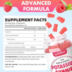 softbear Potassium Citrate 1000mg Gummies – High Absorption Potassium Gummies for Muscle Support & Electrolyte Balance – Potassium Supplement for Women & Adults, Vegan, Raspberry Flavor (120 Count)