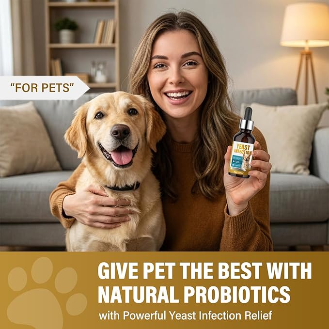 Yeast Infection Treatment for Dogs - Soothing Ear & Skin Relief for Itch & Inflammation, Natural Dog Allergy Support