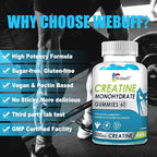 Creatine Gummies Monohydrate Complex 5000mg 60 Count Gummies Taurine + Vitamin B6 for Muscle Strength, Muscle Builder, Energy Boost, Pre Workout (60 Count (Pack of 1))
