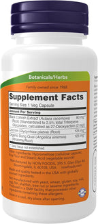 NOW Supplements, Black Cohosh Root 80 mg with Licorice and Dong Quai, 90 Veg Capsules