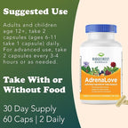 Ridgecrest Herbals AdrenaLove, Stress and Energy Support Supplement (60 Vegan Caps, 30 Serv)