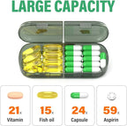 Weekly Pill Organizer 2 Times a Day, 7 Day Pill Box 2 Times, Portable for Travel Pill Case for Pills/Vitamin/Fish Oil/Medication/Supplements (2x7 Black)