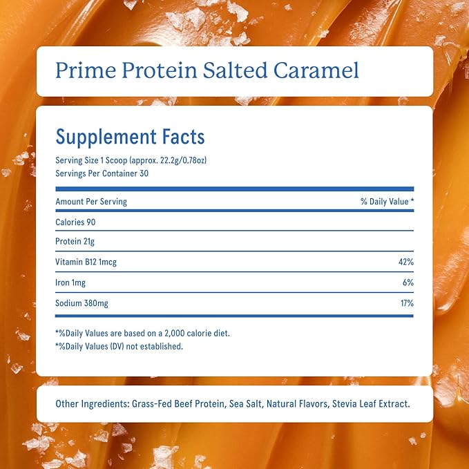 Equip Foods Prime Protein Powder | Clean, Grass Fed Beef Protein Powder, Carnivore Protein Isolate | Paleo, Keto Friendly, Gluten & Dairy Free, Helps Build & Repair Tissue| 30 Servings, Salted Caramel