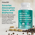 32-in-1 Liver Support with Milk Thistle Supplement – Liver Detox with Silymarin, Artichoke Extract & Beetroot Powder – Comprehensive Wellness Formula for Liver Cleanse – 1426mg (90 count) (Pack of 1)
