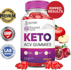 Justified Laboratories Ripped Results Keto ACV Gummies Advanced Formula 1000MG Ripped Results Keto Gummies Apple Cider Vinegar Formulated with Pomegranate Beet Juice Powder B12 Vegan Non GMO 60 Gummys