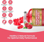 Magnesium Glycinate Gummies 1000mg, Sugar Free Magnesium Potassium Supplements Chewable for Adults with L-Threonate for Sleep, Body Support and Relaxation,90 Raspberry Gummies