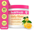 BelliWelli Fiber Supplement for Women & Men - Premium Daily Fiber Powder from Organic Acacia with Added Collagen, Electrolytes & Probiotics-No Bloat, Constipation & Gut Health Support (Yuzu Mandarin)