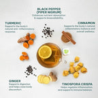 Anti Inflammatory Tea – Black Pepper Turmeric Ginger Cinnamon Tea Bags for Joint Support, Digestion & Immune Wellness, 100% Organic & No Sugar, No Caffeine Natural Anti Inflammatory Herbal Tea 60 Bags