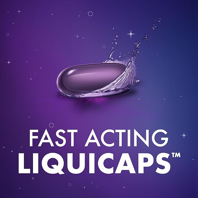 ZzzQuil LiquiCap Sleep Aid, Diphenhydramine 25mg HCl, Sleep Aids for Adults, Nighttime Sleep Aid, 72 LiquiCaps