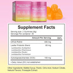 Feminine Probiotics Gummies - Probiotic Pineapple Gummies for Women, with Slippery Elm, Support ph Balance, Lactobacillus for Bladder and Vaginal Wellness, 60 Count