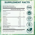 38-in-1 Super Greens Gummies with Sea Moss, Spirulina, Chlorella - Bloating Relief & Gut Health - 100% DV Vitamin A, B12, Iron, Magnesium - Energy & Immunity, Vegan, Green Apple, 60 Cts