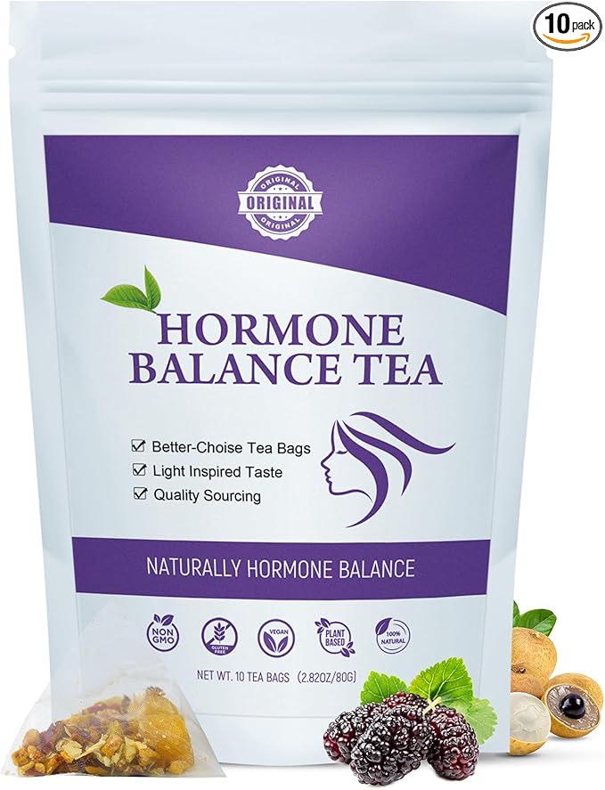 Hormone Balance Tea for Women Support Menstrual Cycle & Help to Get Pregnant Fast, 10 Loose Leaf Teabags for Fertility and Ovulation