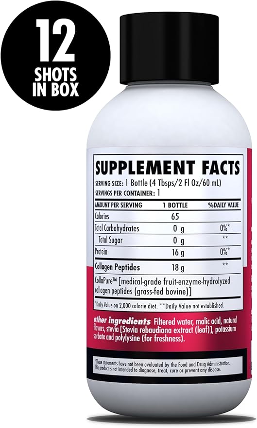 HEALTH DIRECT – Medical-Grade Liquid Collagen Shots – AminoSculpt Sugar-Free – Smooth Mango – 12 Servings, (12pk, 2oz Shots) – Good for Joints, Bones, & Sleep – Better Hair, Skin & Nails