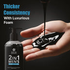 Skin Elements 2-in-1 Body Wash & Intimate Wash for Men| Deep Cleansing Shower Gel| Infused with Activated Charcoal & Neem Extracts| Thicker Consistency | Controls Odor| All Skin Types | 16.9 fl oz
