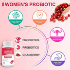 CANLIST Women's Probiotics 120 Billion CFUs 18 Strains 3 Prebiotics & Digestive Enzymes Contains Organic Prebiotic Cranberry Women's Health Digestive & Immune Support Non-GMO, 60 Capsules