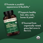 Dr. Mercola Organic Bone Broth Collagen – Organically Raised Grass-Fed Beef – Dietary Supplement – Supports Bone and Joint Comfort – USDA Organic, Non-GMO – 30 Servings (90 Tablets)
