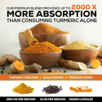 Turmeric Curcumin Supplement - 95% Curcuminoids with Organic Turmeric & BioPerine Black Pepper for Best Absorption - Daily Joint & Immune Health Support, Vegan, Non-GMO, Bottled in USA - 60 Capsules