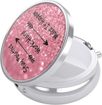 Nipichsha Pill Box, Small Pill Case for Purse & Pocket, Cute Travel Medicine Organizer, Portable Medicine Container Holder to Hold Vitamins, Medication, Fish Oil & Supplement, Work Hard