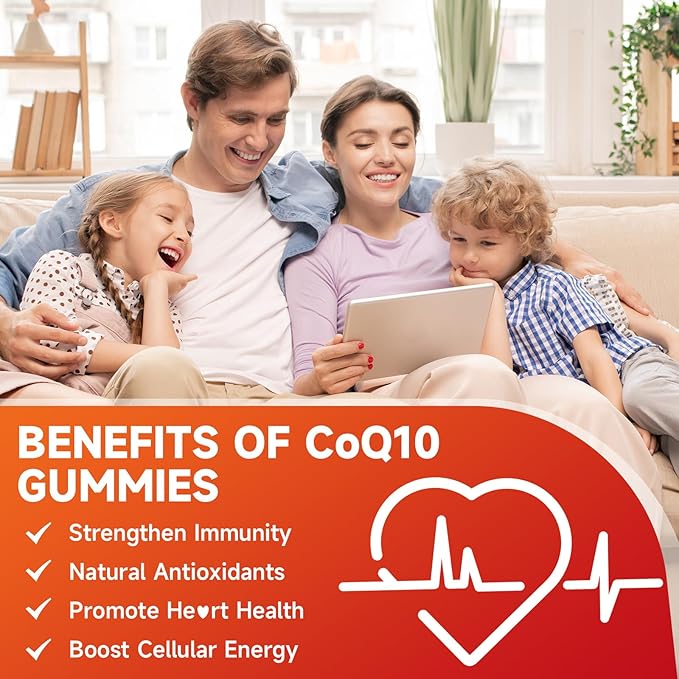 softbear CoQ10 Gummies 400mg Coenzyme Q10 Supplement for Adults, High Absorption coq10 Plus Omega-3, Magnesium, Vitamin B3 & Zinc for Cellular Energy & Antioxidant, Strawberry Flavor 120 Count