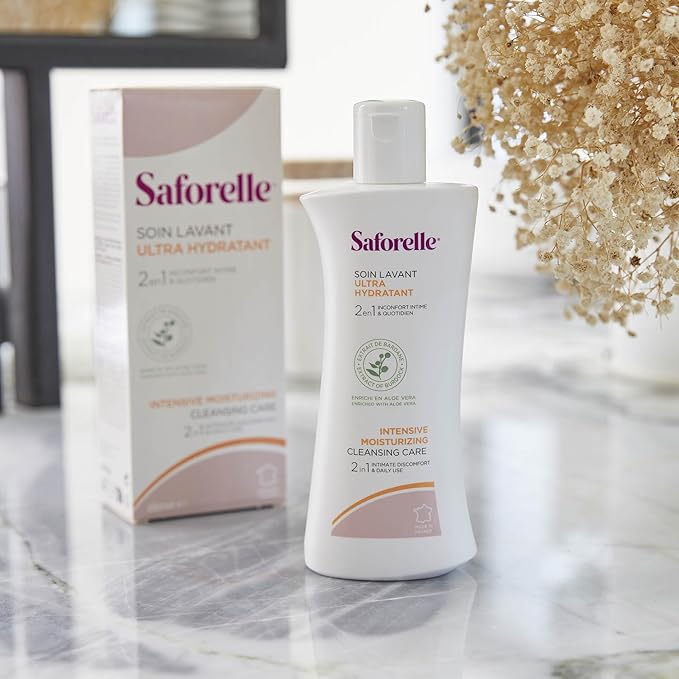 Saforelle Intensive Moisturizing Cleansing Care - 250 ml - Feminine Wash with Burdock Extract for Soothing Daily Cleansing