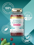 Carlyle Stress Support Supplement Gummies | 50 Count | for Women and Men | with GABA and L-Theanine | Strawberry Lemon Flavor | Non-GMO & Gluten Free