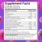 Potassium Magnesium Gummies 1200 mg for Adults Sugar-Free High Absorption Magnesium Glycinate Supplement,Supports Leg Cramps,Muscle,Heart Health,Non-GMO Magnesium Gummy Raspberry Flavor 90 Count