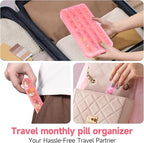 Zoksi Monthly Pill Organizer 1 Time a Day, 30 Day Pill Box Organizer Once a Day, One Month Large Pill Case for Travel, 31 Day Daily Medcine Container for Vitamins, Supplement & Medication (Pink)
