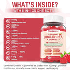 2 Pack Liposomal 3000mg Urolithin A Gummies Complex CoQ10, Resveratrol, L-Carnitine, Quercetin, Astaxanthin | 7-in-1 Mitochondrial Support Supplement for Cellular Support, Vitality & Wellness Aging