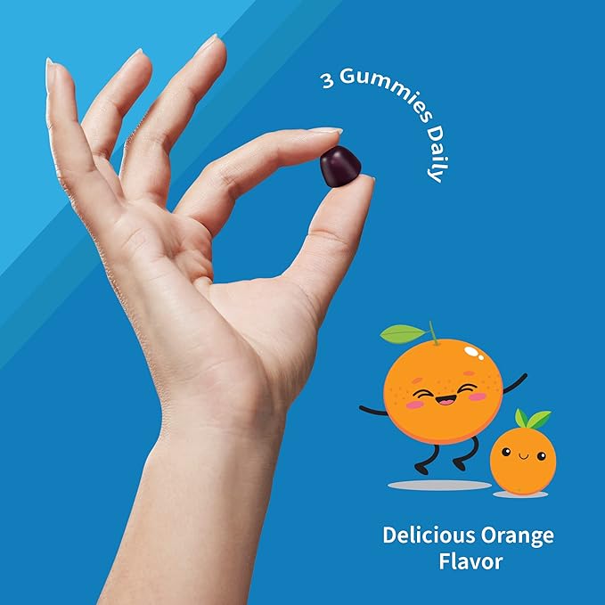 Kids Multivitamin Gummy with Iron + Probiotics for Immune Health & Digestion: Vitamins D, C, E, B, Zinc for Energy & Development, Vitamin Code, Non-GMO, Gluten-Free, 90 Orange Gummies, 30 Day Supply