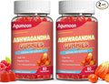 2 Pack Ashwagandha Gummies 3000mg for Stress Relief, Calm & Relaxation Support with Magnesium & Vitamin D, Vegan, Gluten-Free, Natural Raspberry Flavor, 120 Count