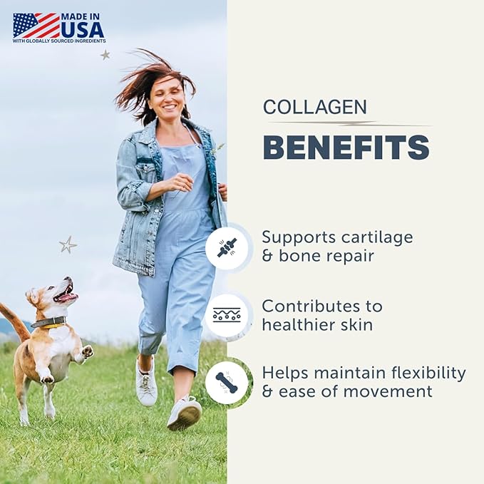 Four Leaf Rover Collagen for Dogs - Type II Grass-Finished Beef Collagen with Chondroitin Sulfate - 30 Day Large Dog Supply, Powder