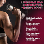 2 Pack Liposomal NAD Supplement - 1200mg NAD+ Liquid Drops for Women & Men with Resveratrol, Black Pepper Extract - Support Anti-Aging, Brain & Cellular Mitochondrial Health - Mixed Berry Flavor