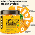 Suiyilary Feminine Probiotics Gummies for Women, Pineapple Gummies PH Balance, Premium Vaginal Health, Immune Support, Vegan, Gluten-Free, Hawaiian Pineapple 90 Gummies 45 Servings