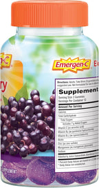 Emergen-C Elderberry Gummies, Elderberry Immune Support Natural Flavors with High Potency Vitamin C, Back to School Essentials - 36 Count